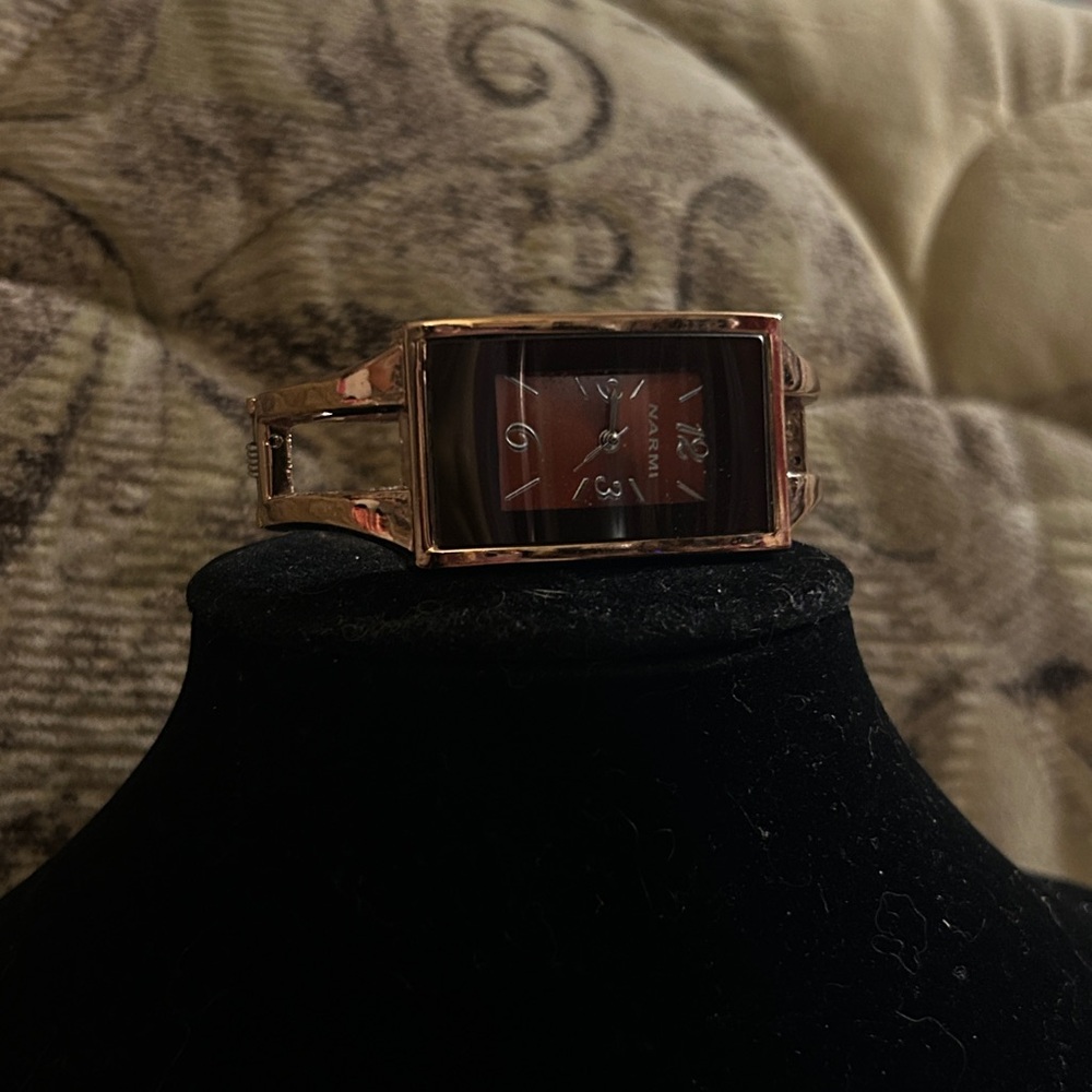 Narmi Copper Rectangular Bangle Watch - image 4